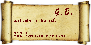 Galambosi Bernát névjegykártya